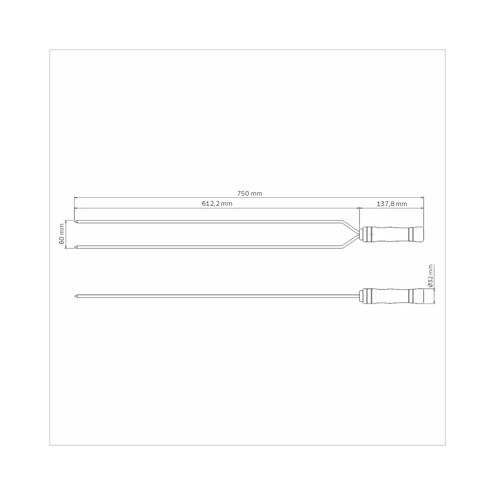 Tramontina 75cm Stainless Steel Double Barbecue Prong Skewers - Image 2