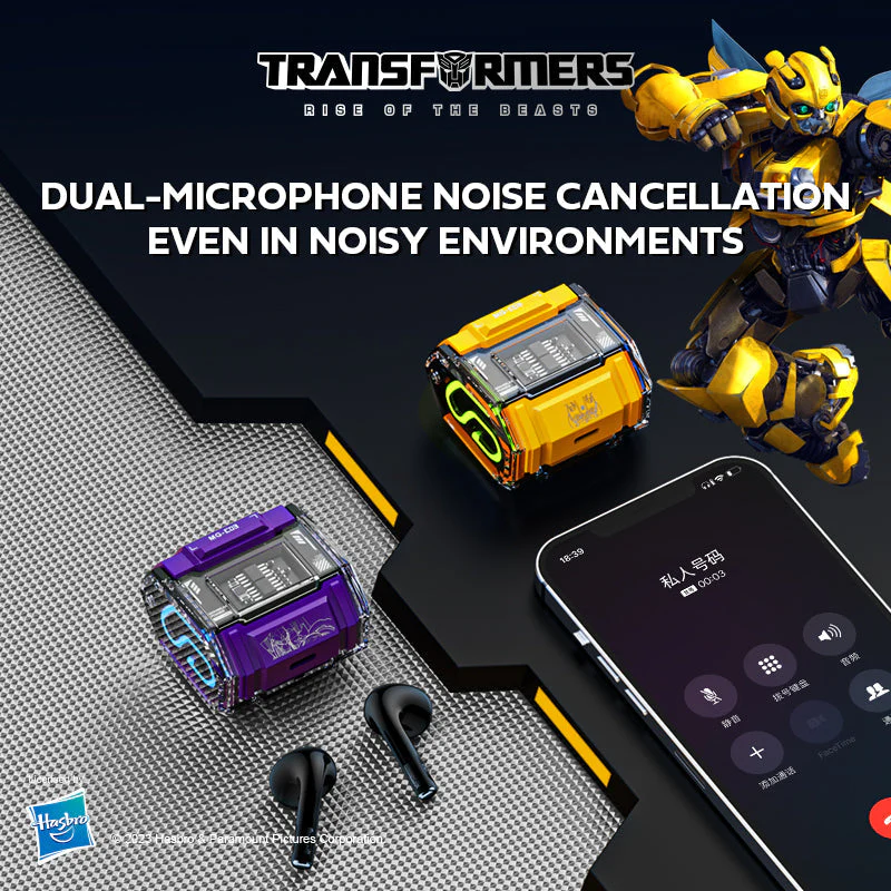 Transformers MG-C03 True Wireless Bluetooth Earbuds (Yellow) - Image 4