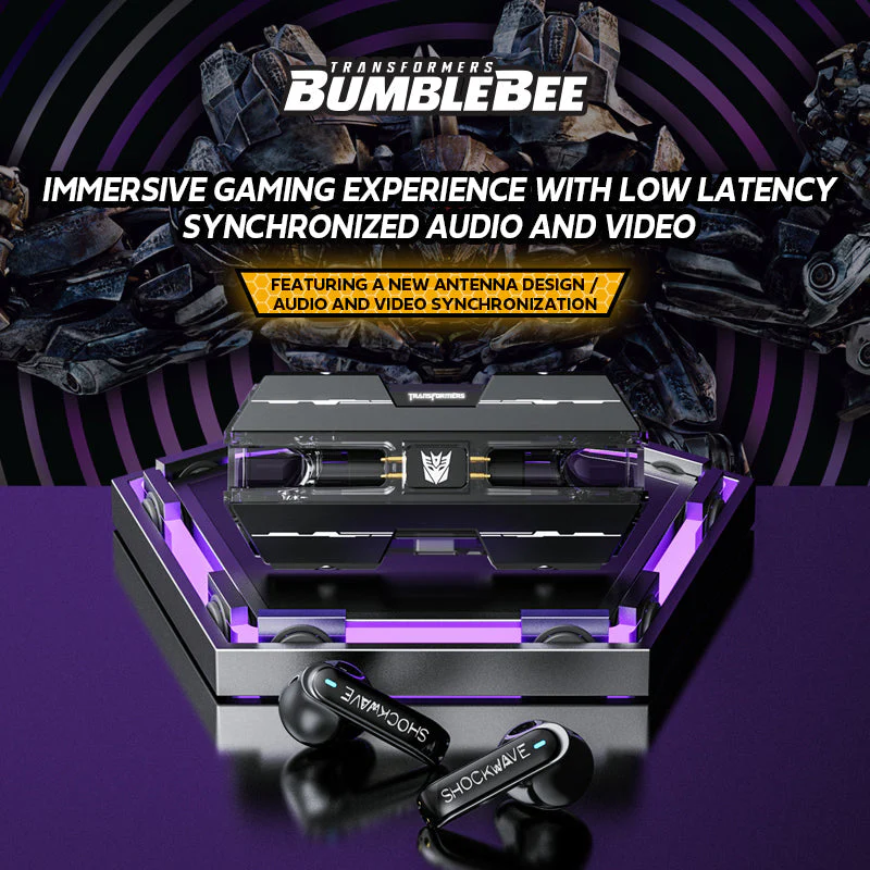 Transformers TF-T01 True Wireless Bluetooth Earbuds (Shock Wave Black) - Image 3