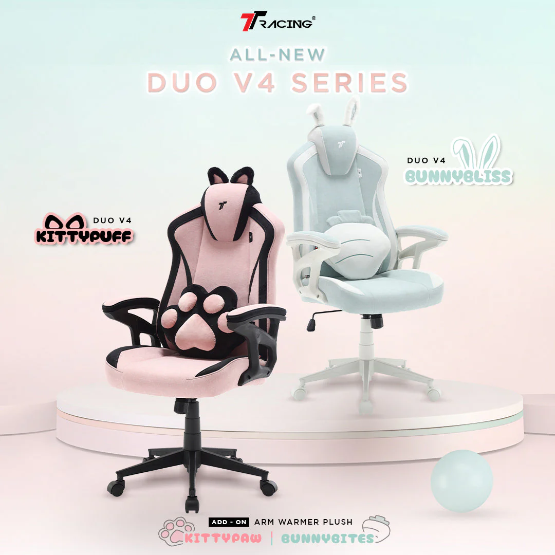 TTRacing DUO V4 Air Threads Fabric Gaming Chair (BunnyBliss) - Image 2