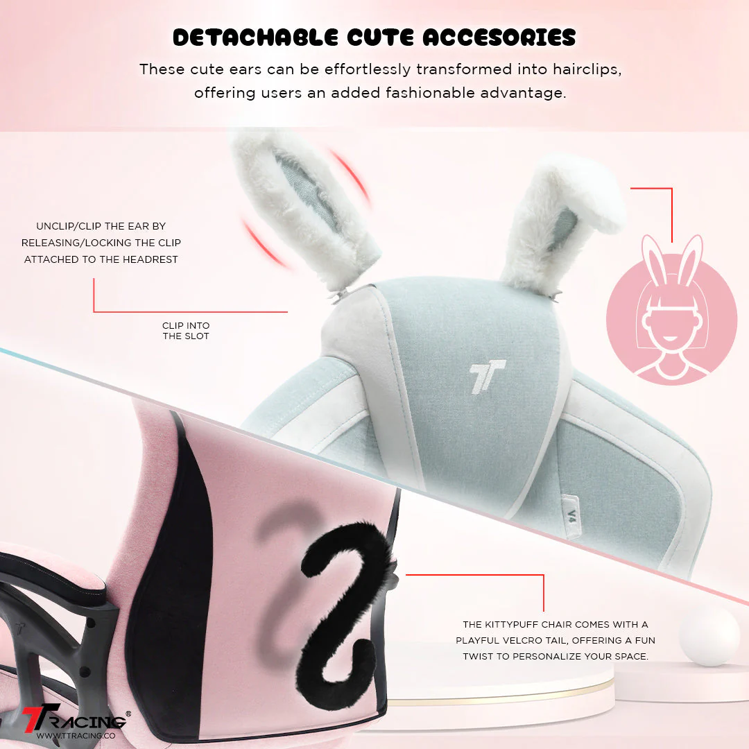 TTRacing DUO V4 Air Threads Fabric Gaming Chair (BunnyBliss) - Image 3