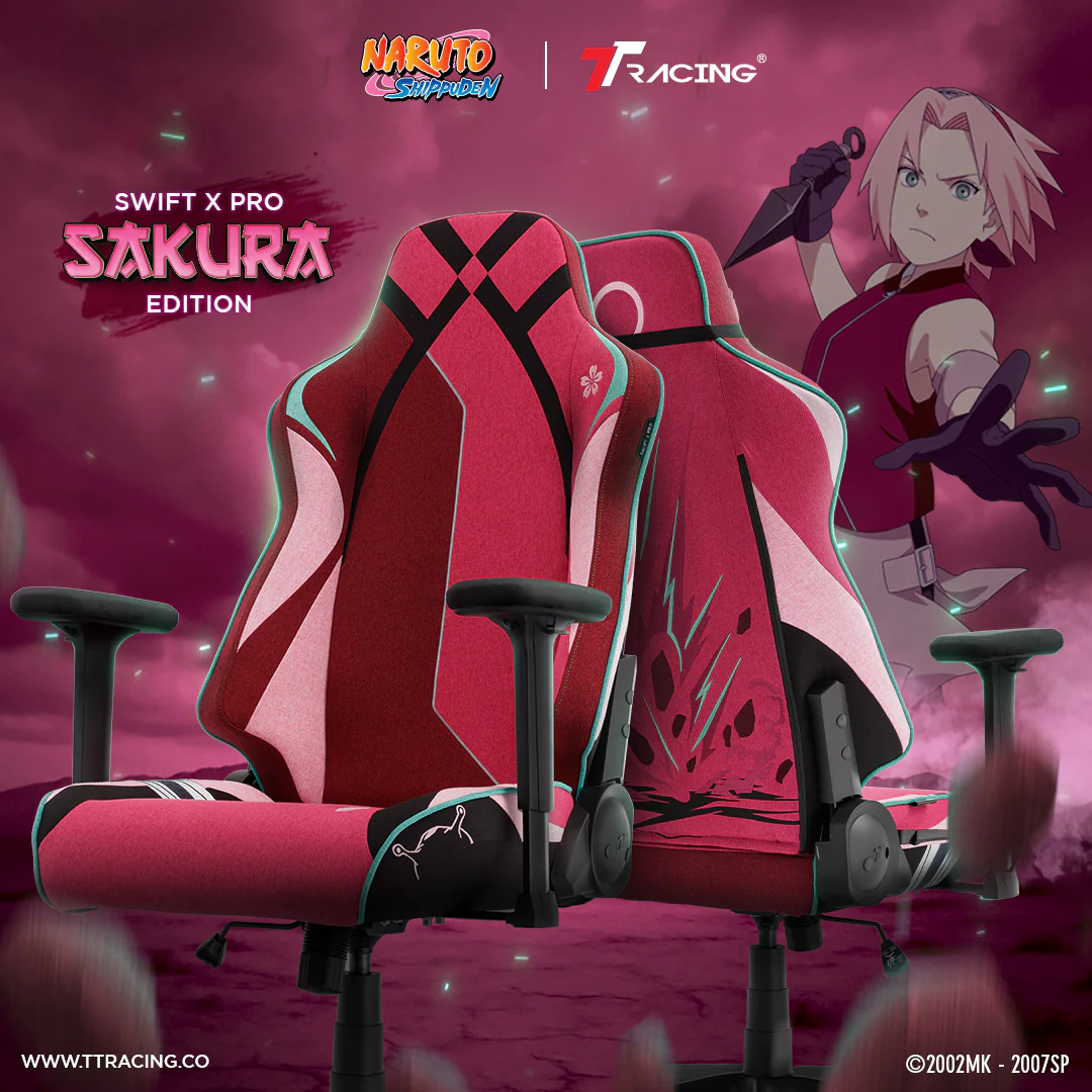 TTRacing Swift X Pro Air Threads Fabric Gaming Chair (Sakura Edition) - Image 2