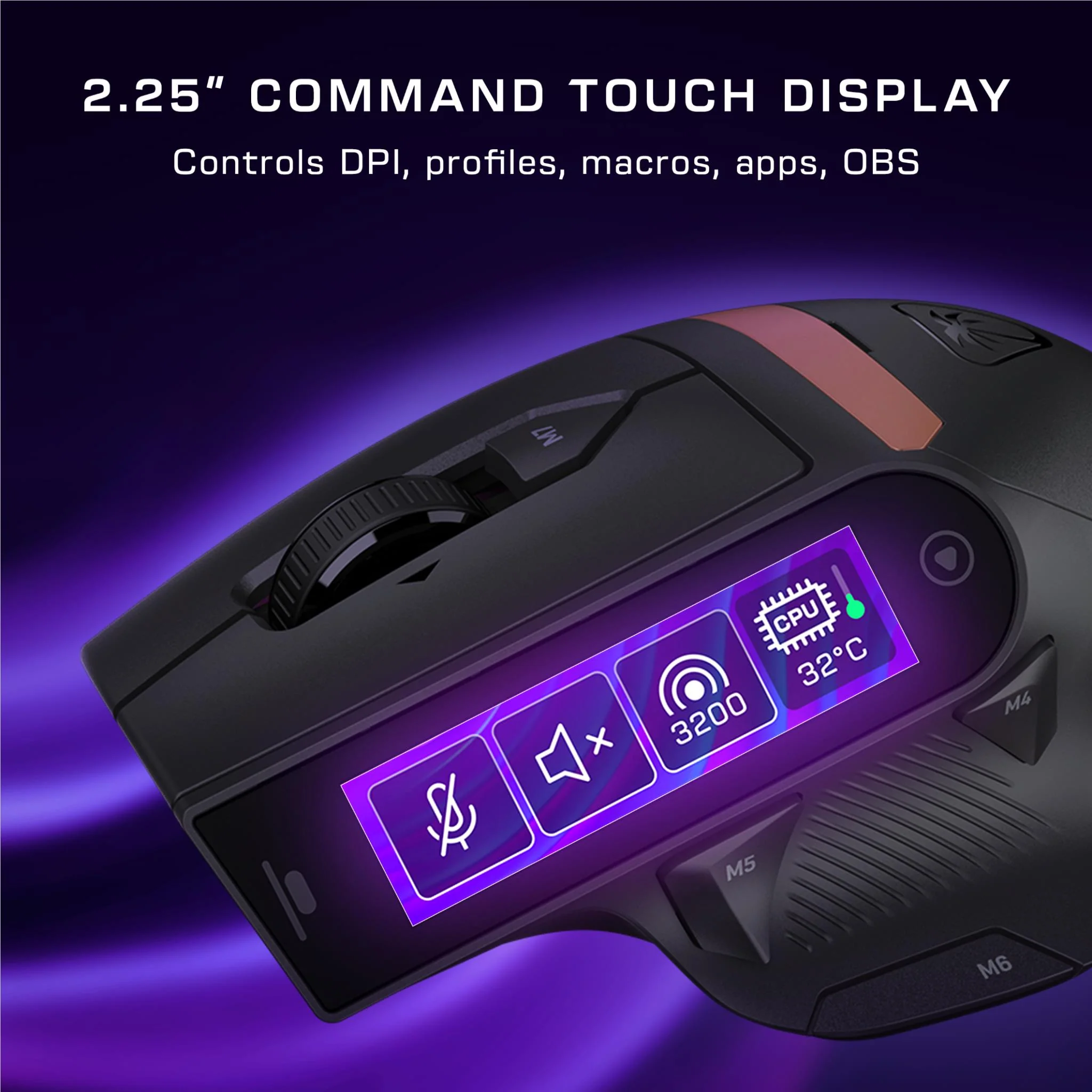 Turtle Command Series MC7 Wireless Mouse with Screen - Image 3