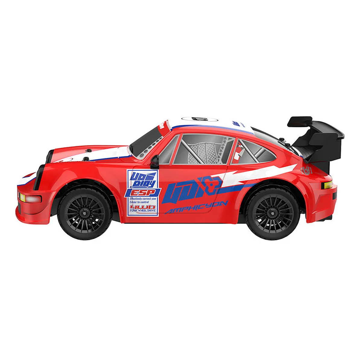 UDI Amphicyon RC Drift Car Electric 4WD 1/16 Scale RTR (Red) - Image 3