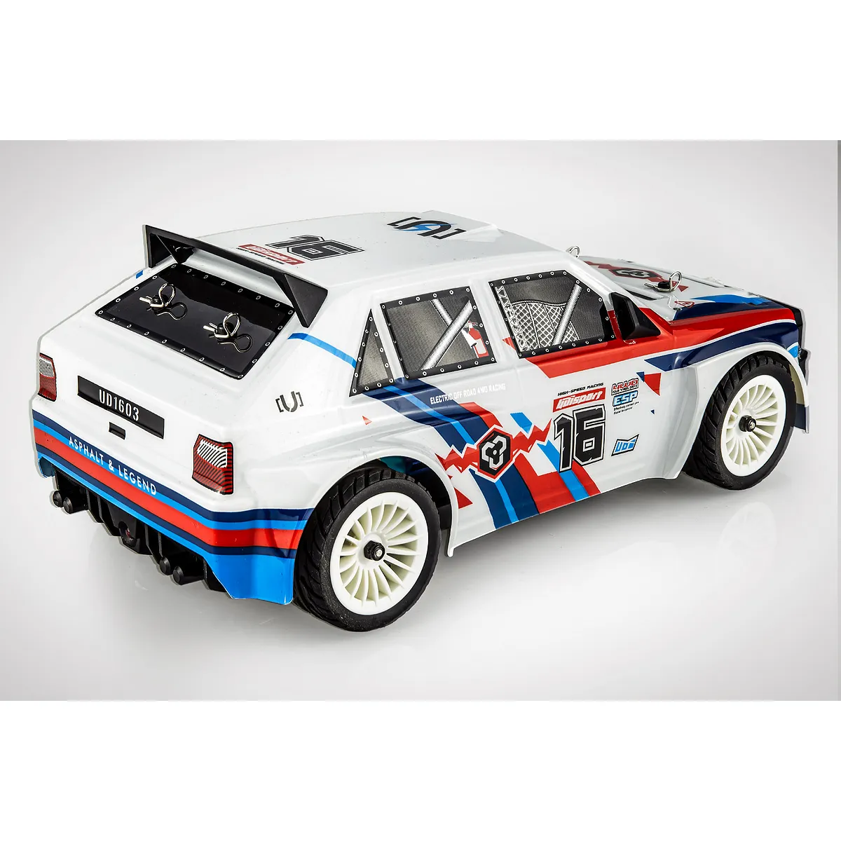 UDI Rally RC Drift Car Electric Brushless 4WD 1/16 Scale RTR - White - Image 2