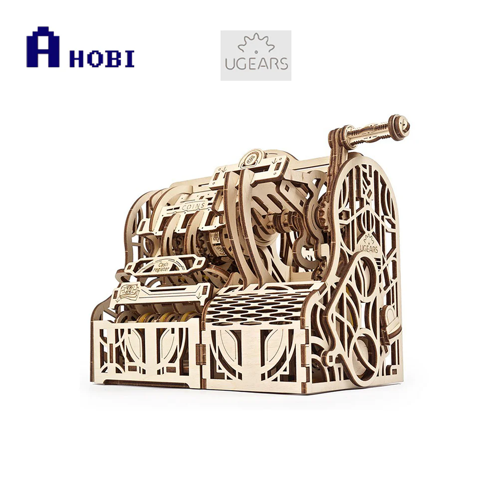UGears 70136 Cash Register Wooden Mechanical 3D Puzzle Kit - Image 3