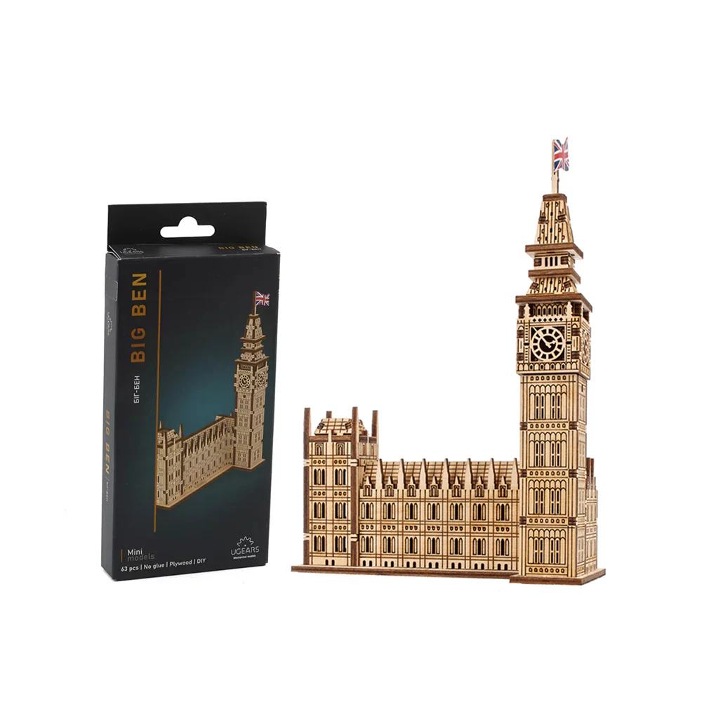 Ugears Big Ben Wooden 3D Puzzle Mini Model Kit - Image 2