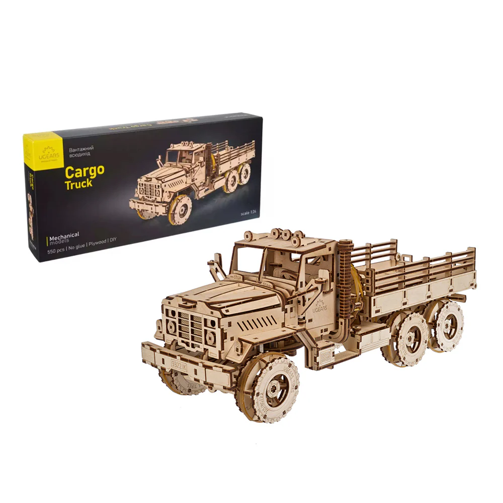 Ugears Cargo Truck Wooden Mechanical 3D Model Kit - Image 2