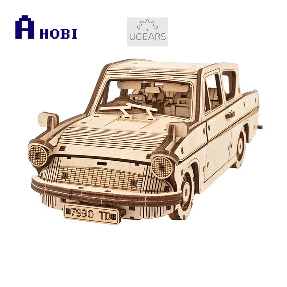 UGears Harry Potter Flying Ford Anglia Wooden Mechanical Model Kit - Image 3