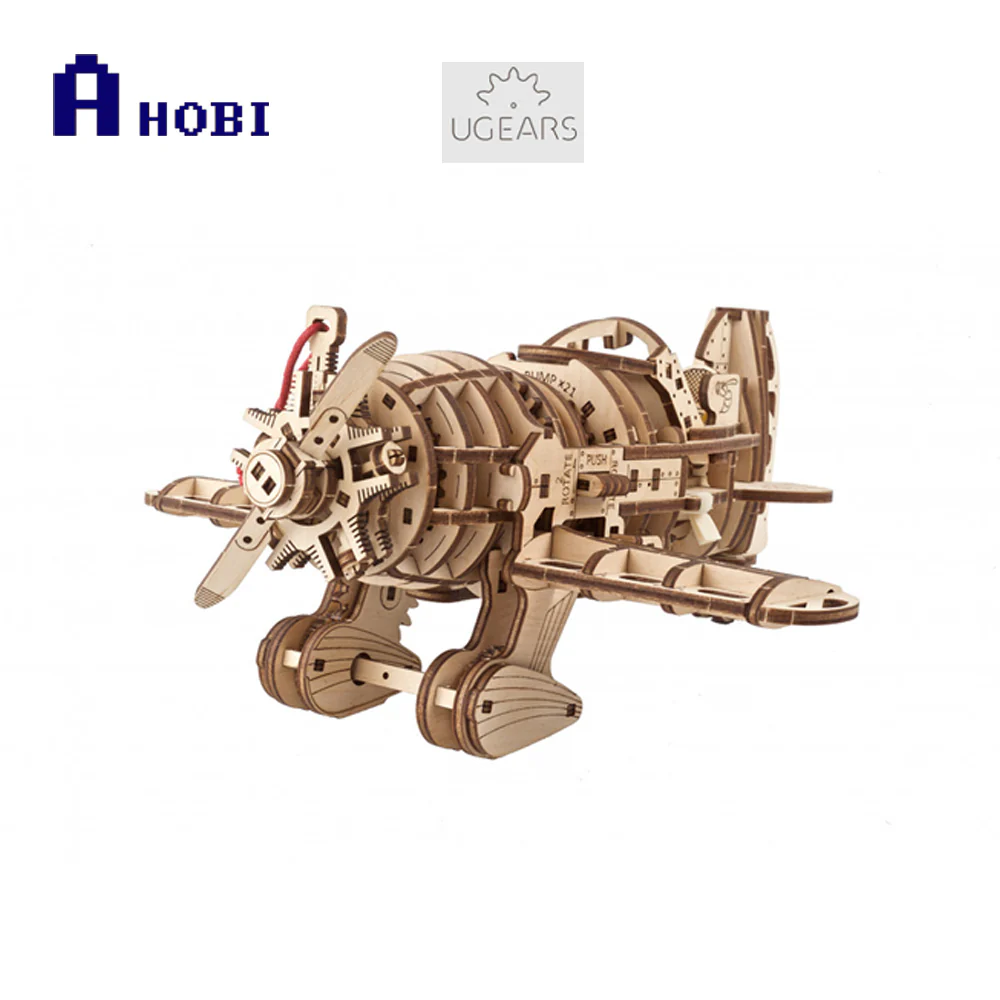 Ugears Mad Hornet Airplane Mechanical Wooden Puzzle Model Kit - Image 3