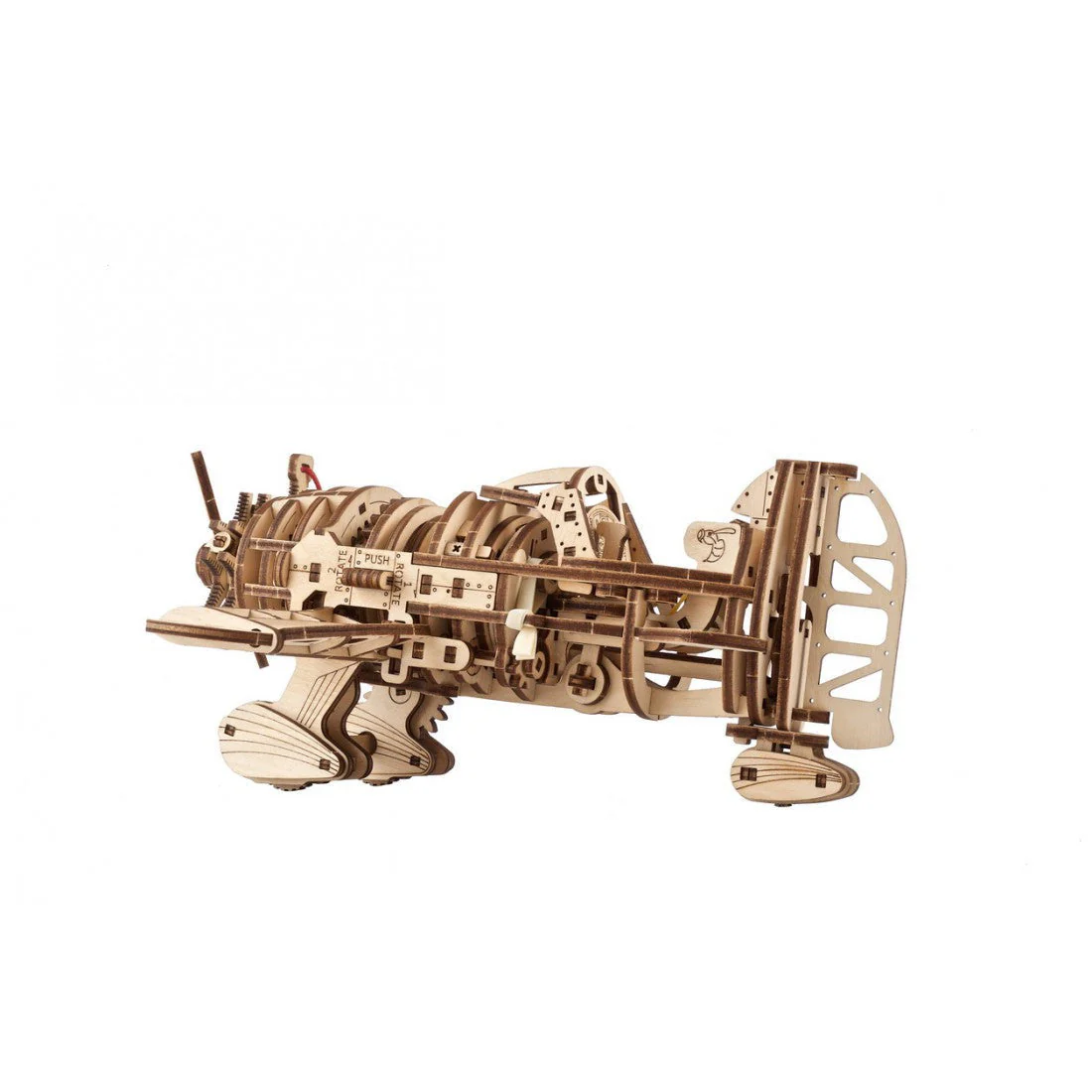 Ugears Mad Hornet Airplane Mechanical Wooden Puzzle Model Kit - Image 5
