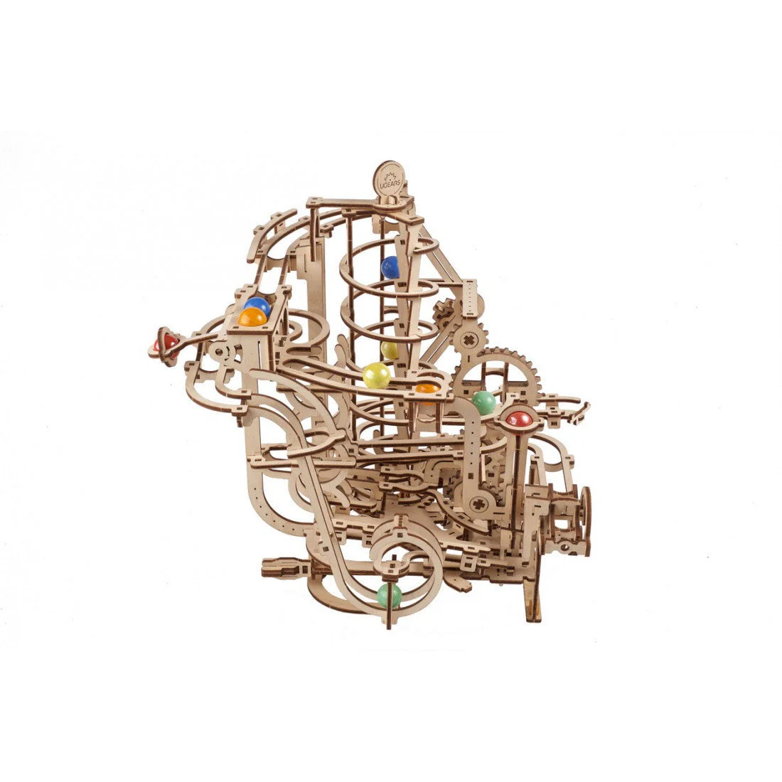 Ugears Marble Run Spiral Hoist Mechanical Wooden Puzzle Model Kit - Image 3