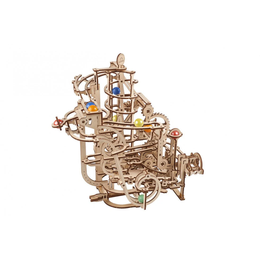 Ugears Marble Run Spiral Hoist Mechanical Wooden Puzzle Model Kit - Image 4