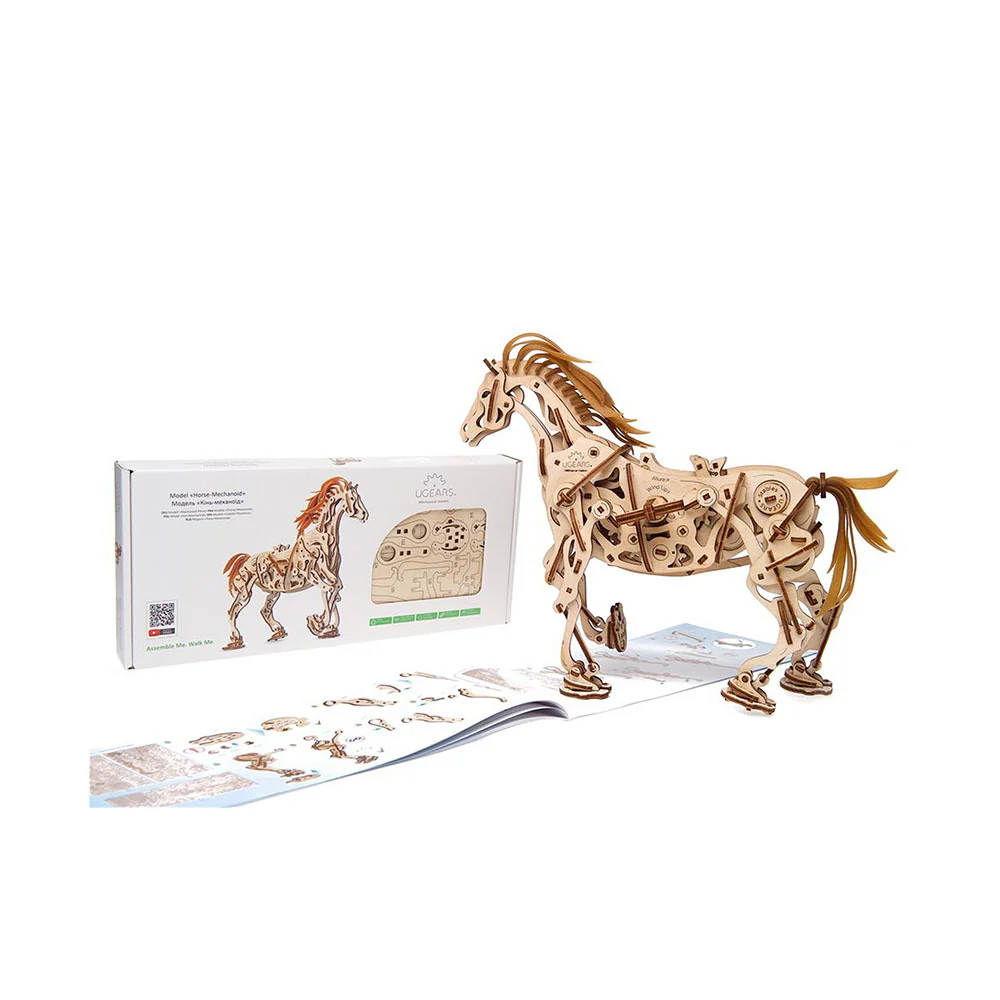 UGears Mechanical Horse Wooden 3D Puzzle DIY Model Kit - Image 2