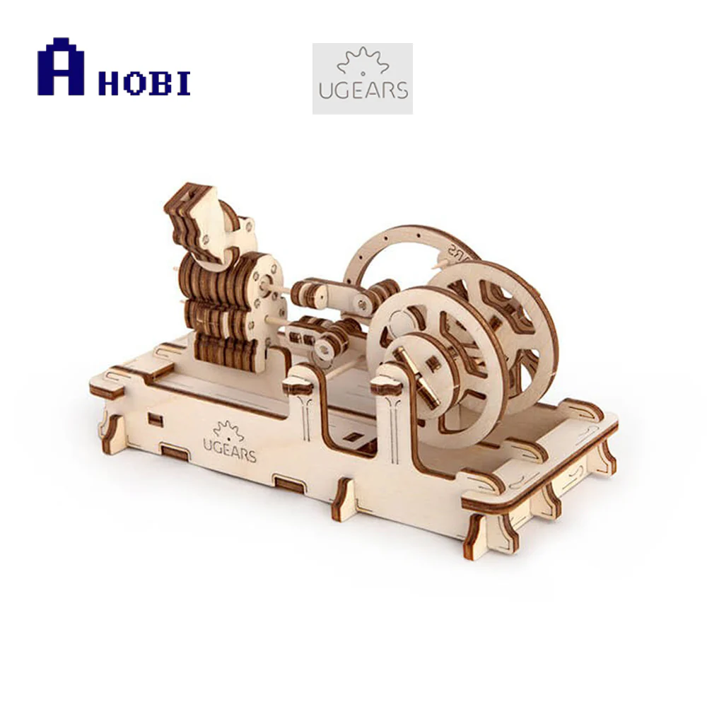 UGears Pneumatic Engine Mechanical Wooden 3D Model Kit No Glue - Image 3