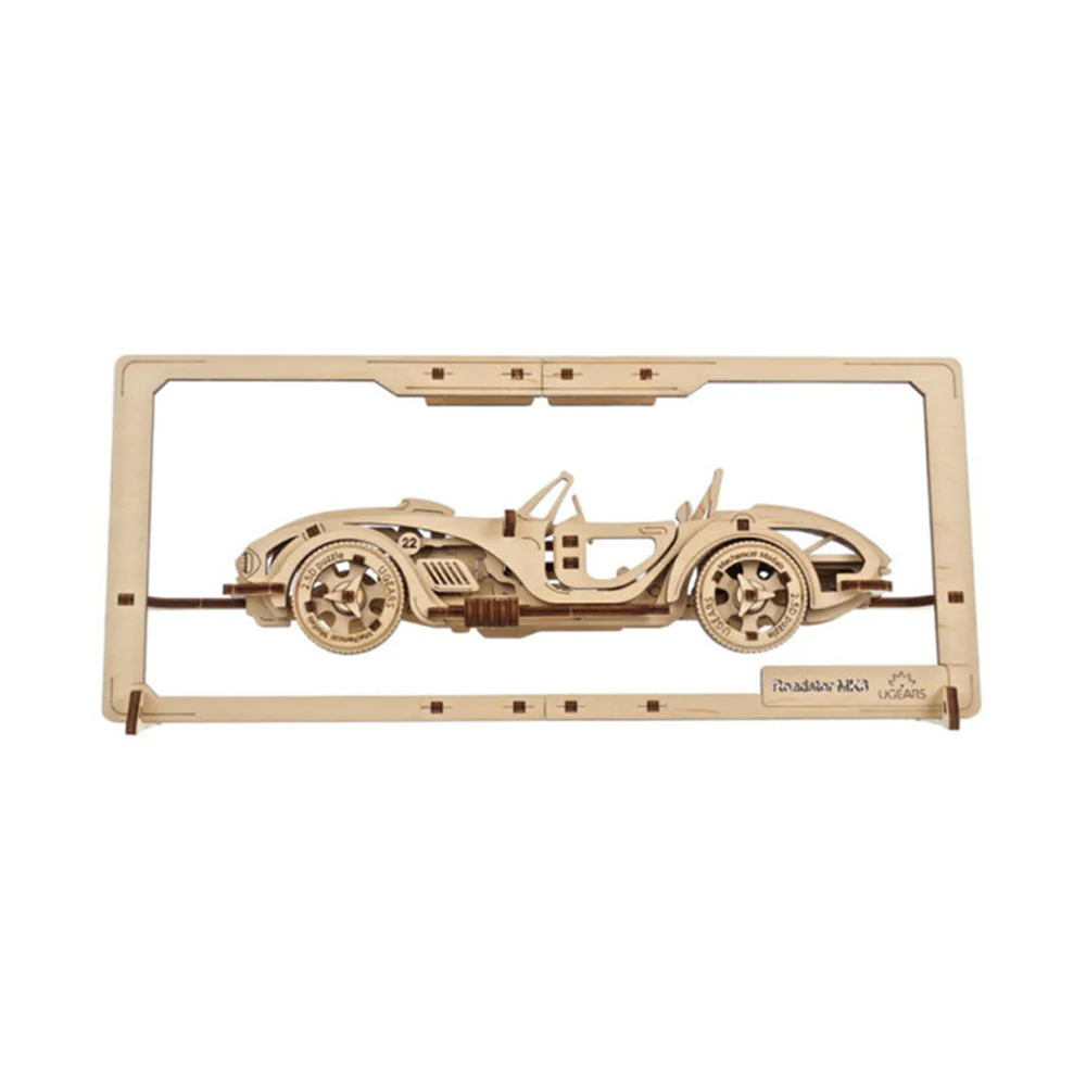 Ugears Roadster MK3 2.5D Puzzle Mechanical Wooden Model Kit - Image 2