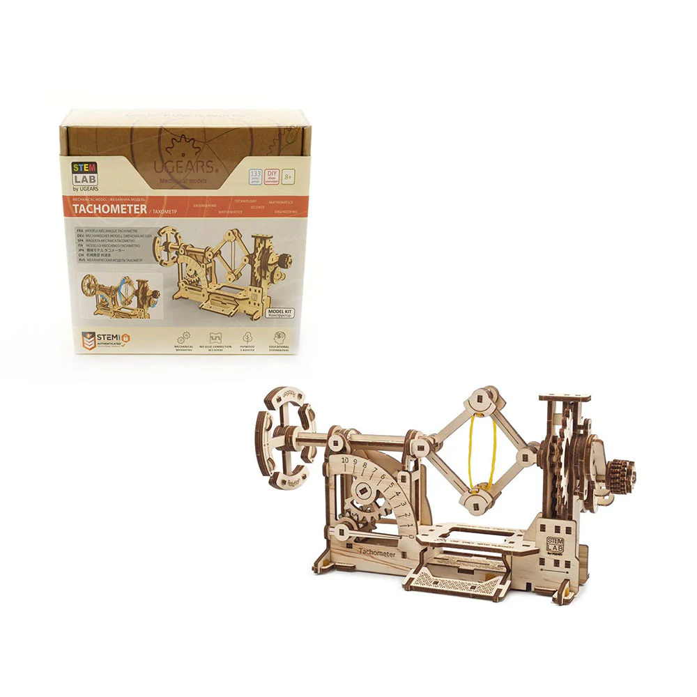 UGears Stem Lab Tachometer Wooden Mechanical Model Kit 3D Puzzle - Image 2