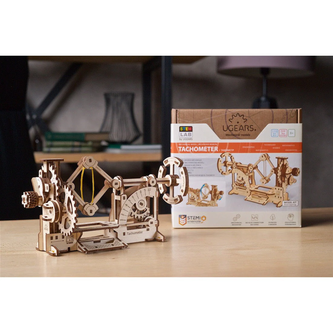 UGears Stem Lab Tachometer Wooden Mechanical Model Kit 3D Puzzle - Image 5