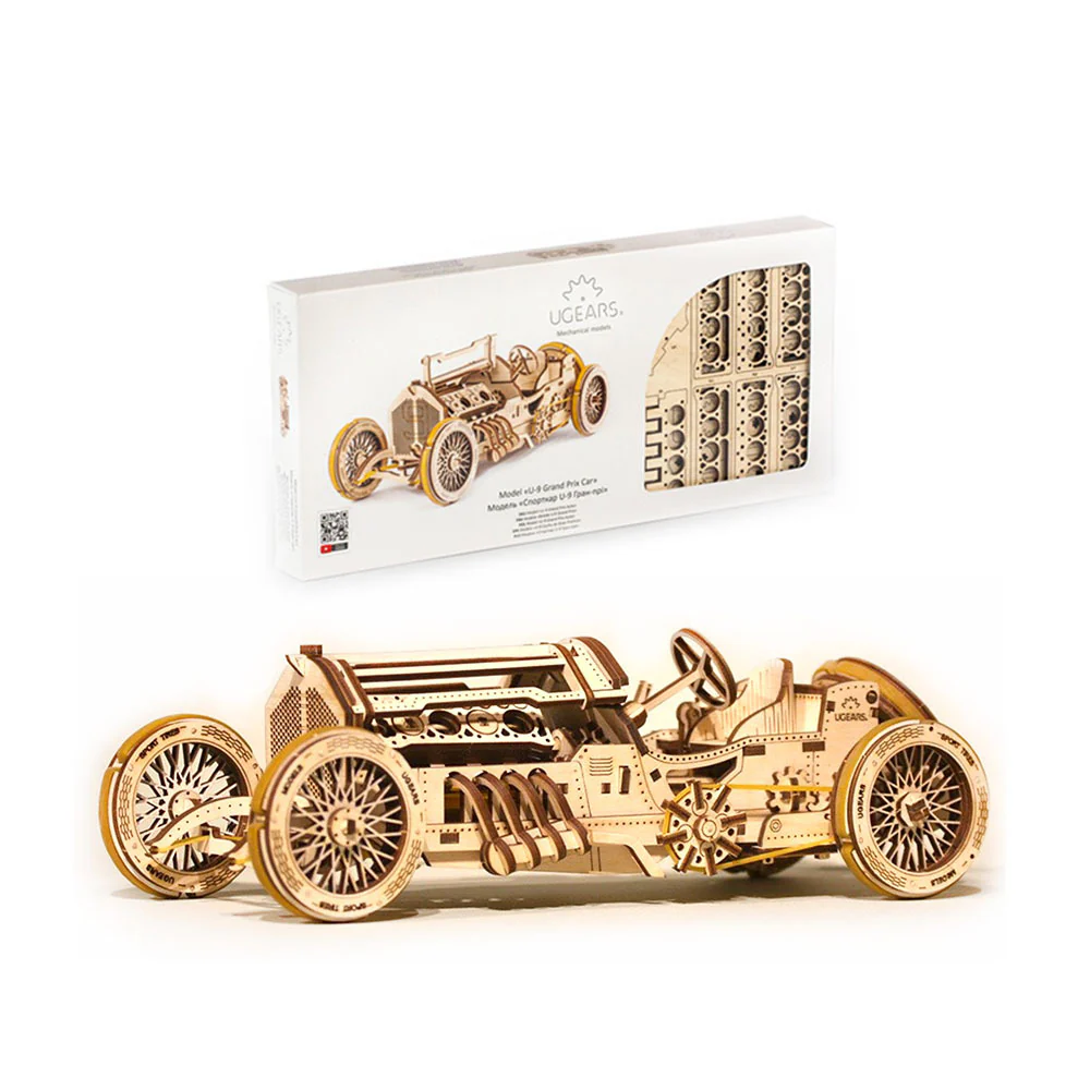 UGears Wooden Self Propelled Puzzle U-9 Grand Prix Racing Car - Image 2