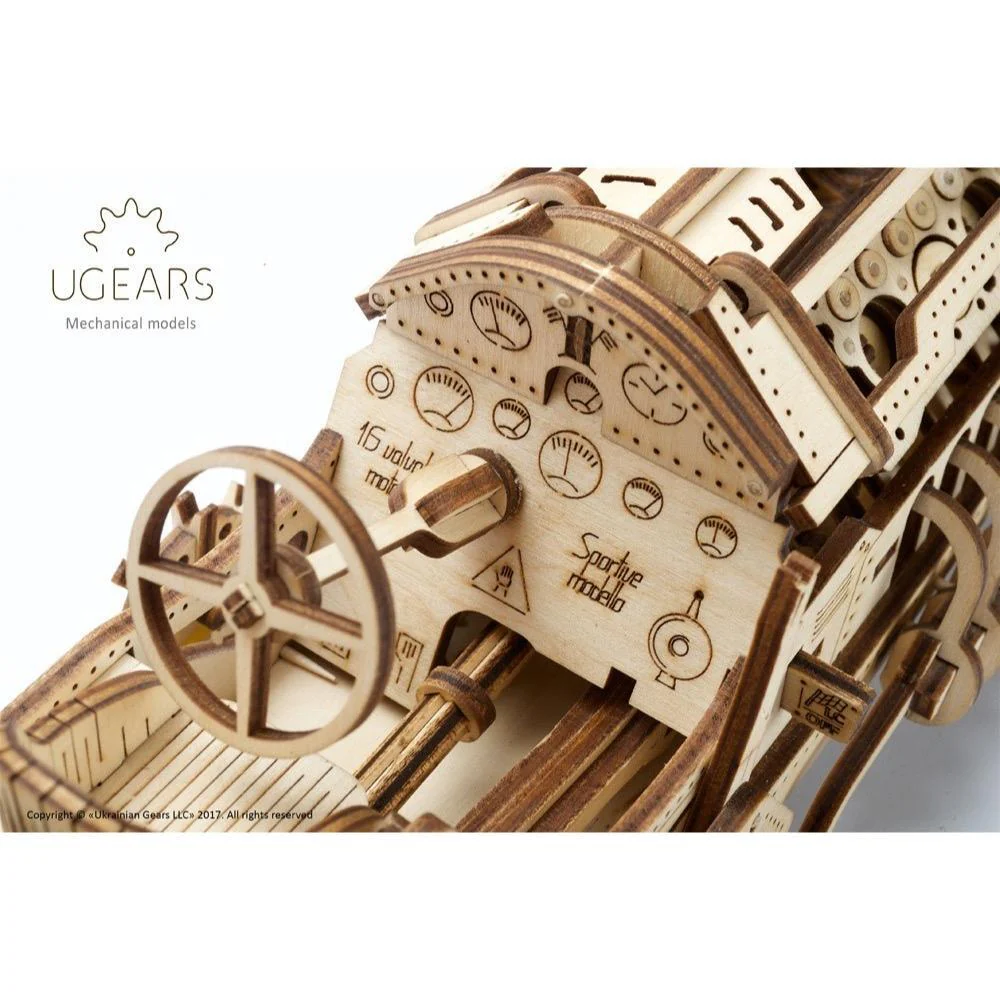 UGears Wooden Self Propelled Puzzle U-9 Grand Prix Racing Car - Image 4
