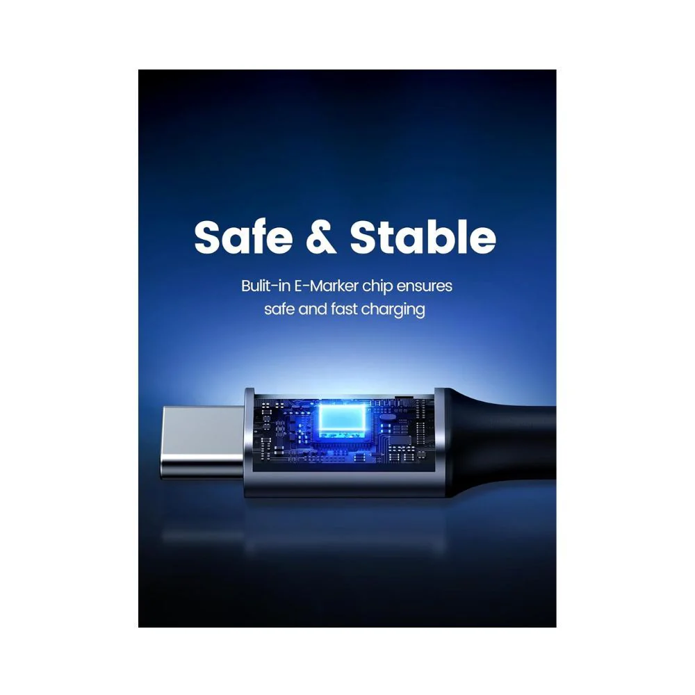 UGREEN 90 Degree Angle USB-C Male to USB-C Male 100W Braided Cable 2m - Image 4