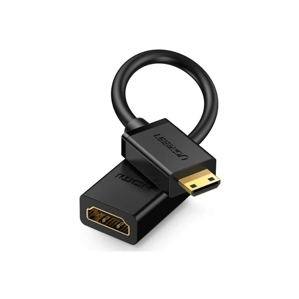 UGREEN Mini HDMI Male to HDMI Female Adapter Cable - 22cm (Black) - Image 3
