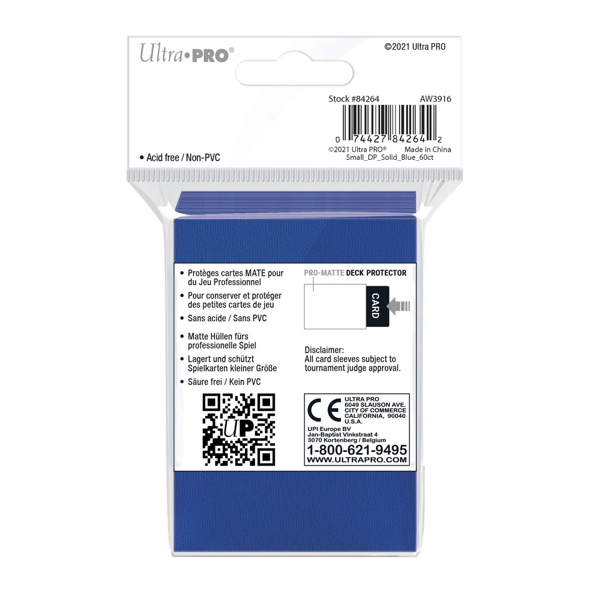 Ultra Pro: UP84264 PRO-Matte 60ct Small Deck Protector sleeves: Blue - Image 2