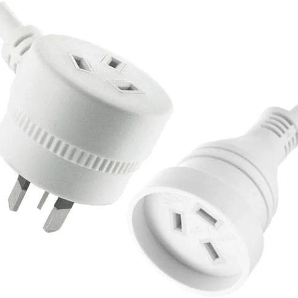 Ultracharge 10m Extension Power Cord 10A Cable with Piggyback Plug (White) - Image 3