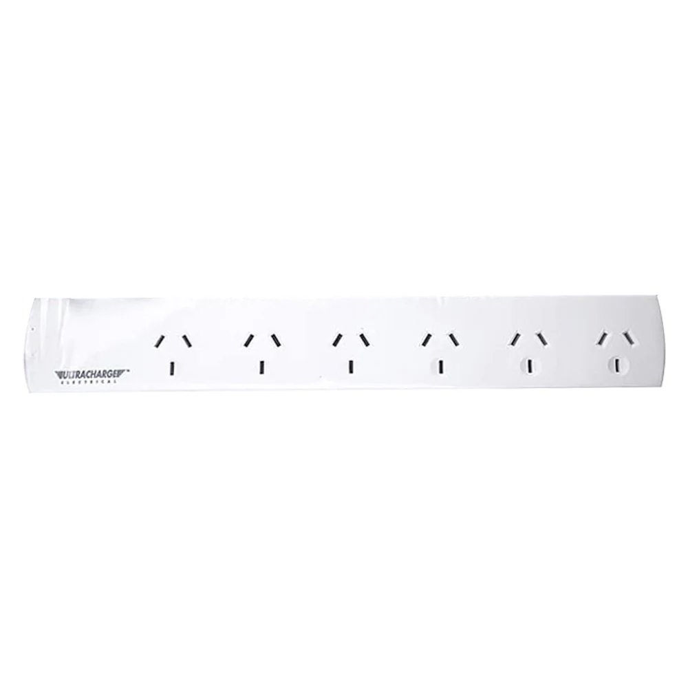 Ultracharge 6-Socket Standard Power Strip Board 1m Extension Outlet (White) - Image 2