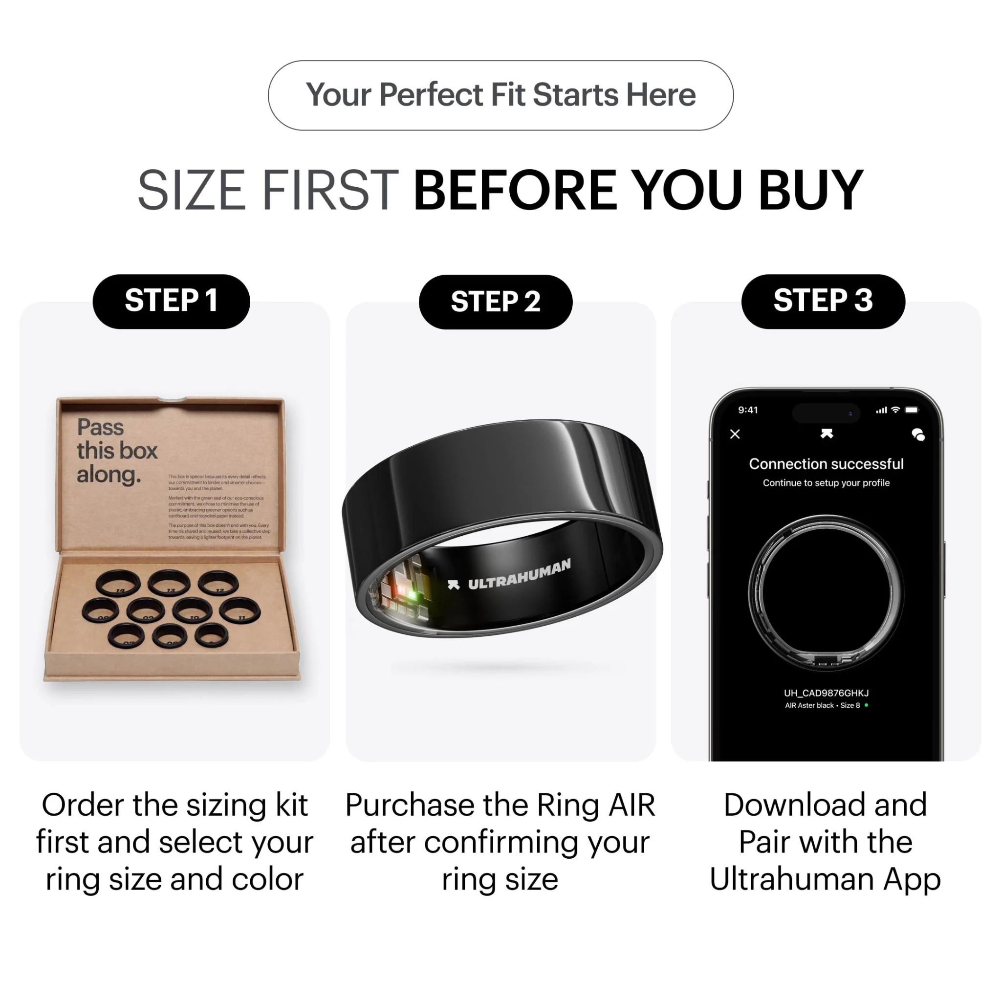 Ultrahuman Ring Air [Size 6] (Aster Black) - Image 2