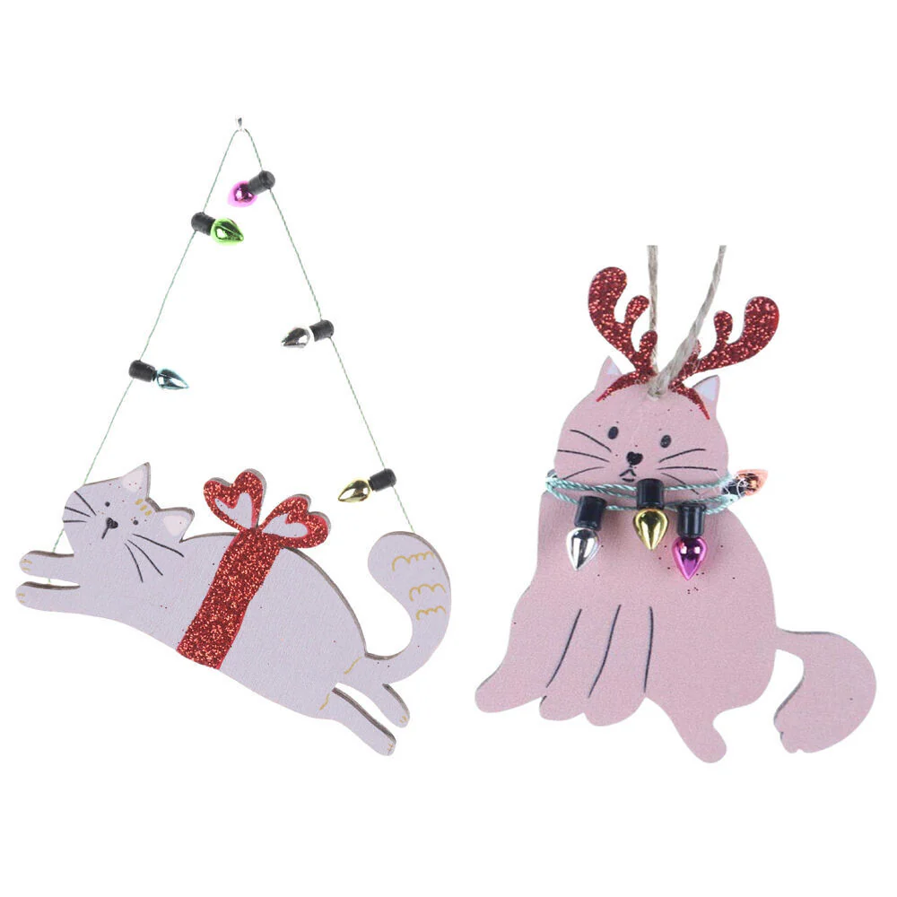 Urban Perfect Pets Christmas Cat with Lights Hanging Decoration 8cm Assorted - Image 2
