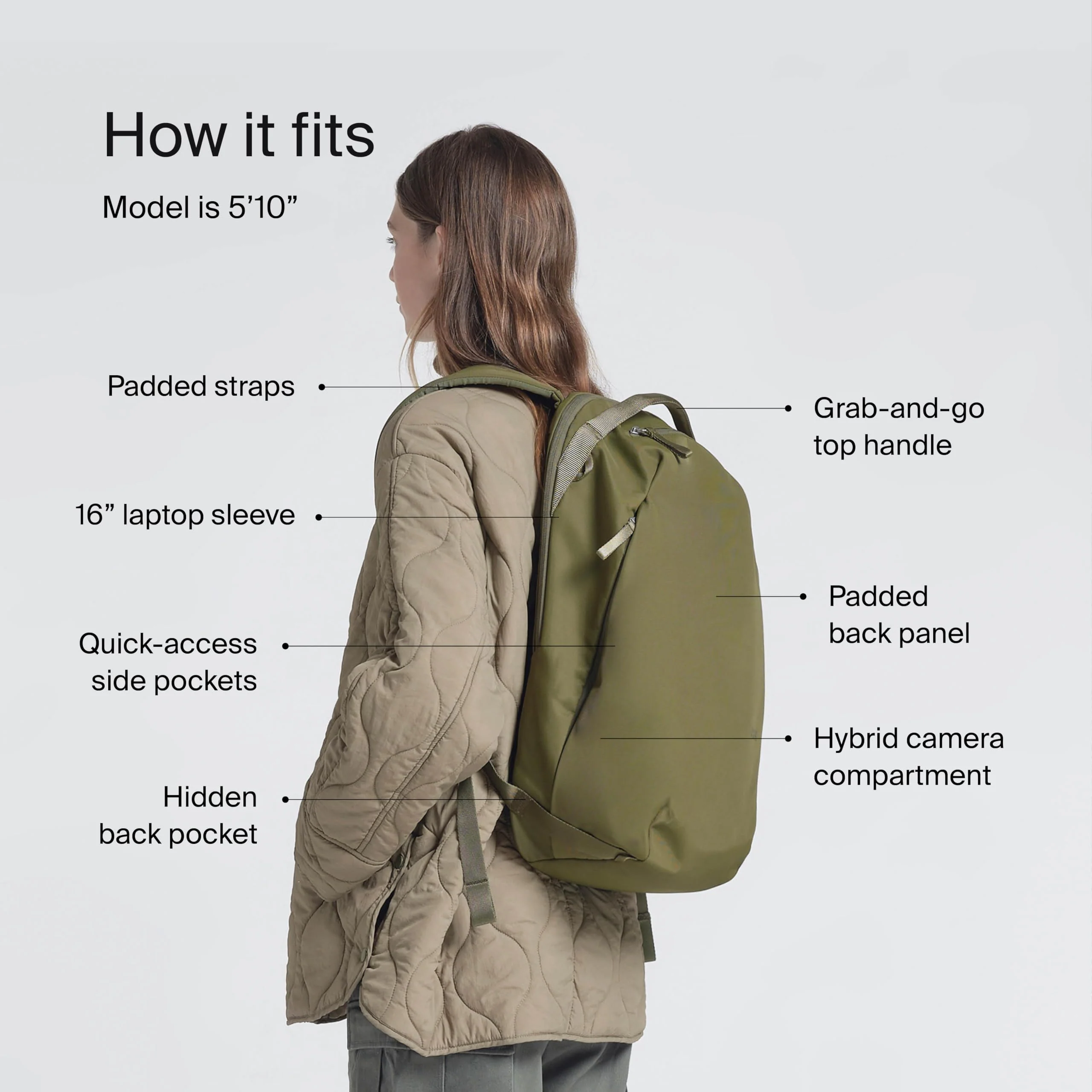 Urth Norite Modular 24L Everyday Backpack (Green) - Image 5