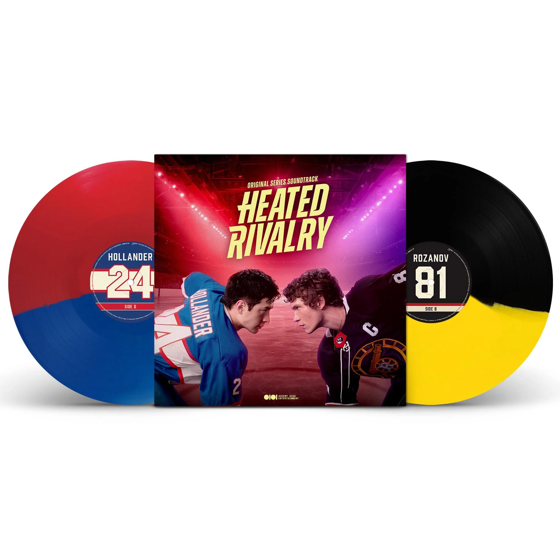 Heated Rivalry (Original Series Soundtrack Montreal Vs Boston Edition Blue/Red & Black/Yellow Vinyl) - Image 2