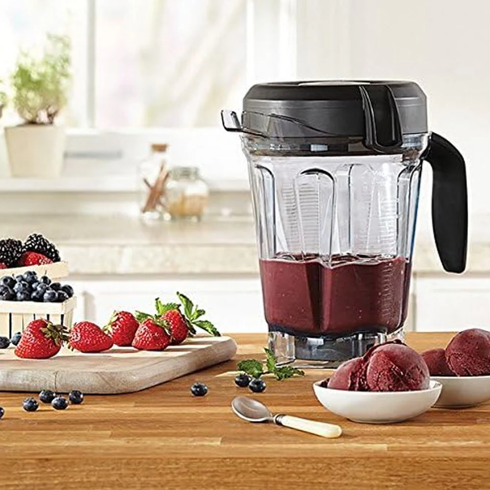 Vitamix Low-Profile Smoothie/Juice Container 2L/33cm w/ Lid Black/Clear/Clear - Image 3