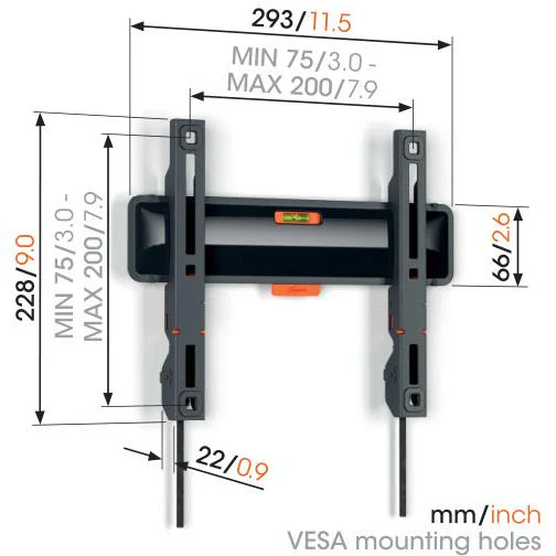 Vogel's Comfort Fixed 19-50" TV Wall Mount (Black) - Image 6