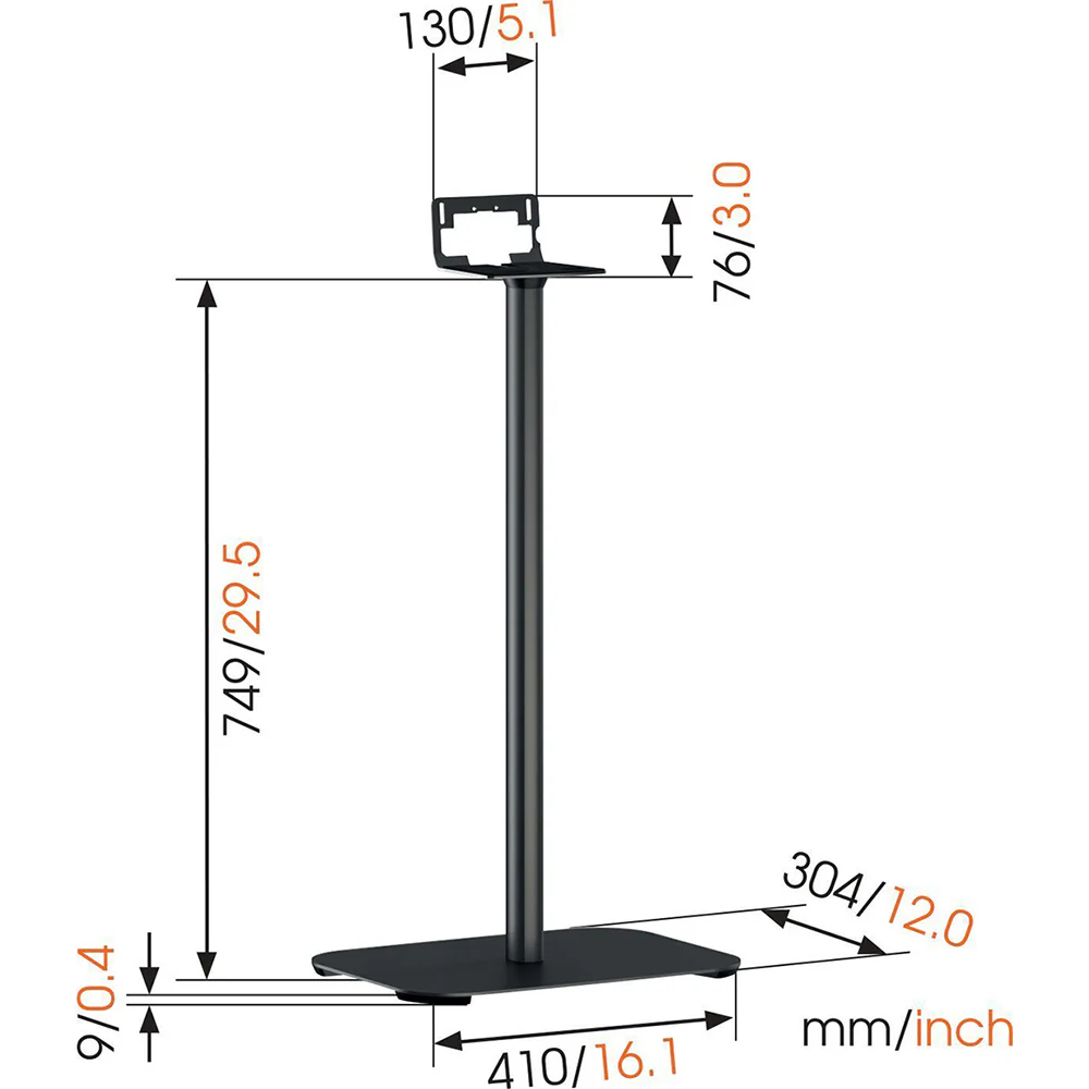 Vogel's Sound 3305B Floor Stand For Universal/Sonos Play 5 Speaker (Black) - Image 5