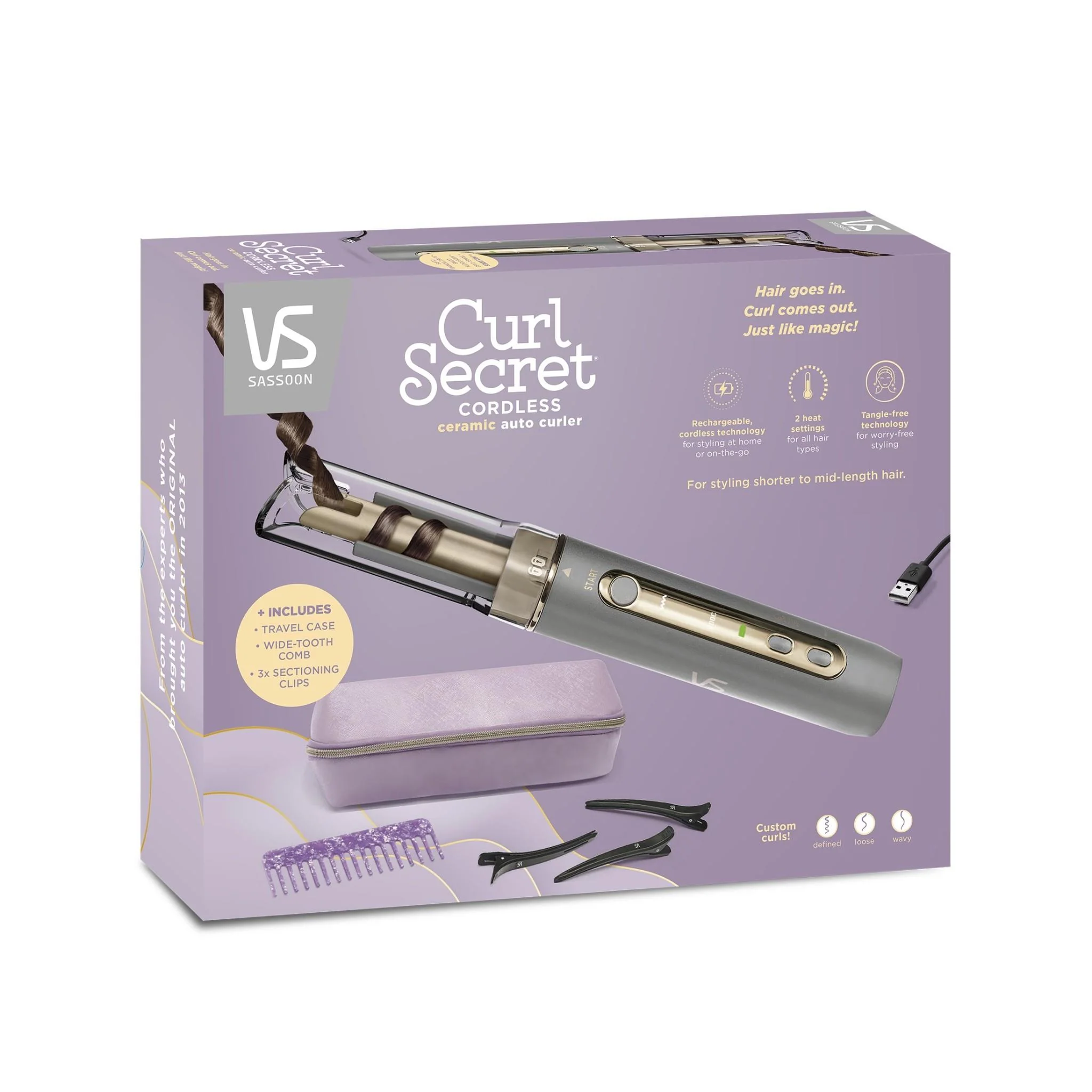 VS Sassoon Curl Secret Cordless Ceramic Auto Curler - Image 8