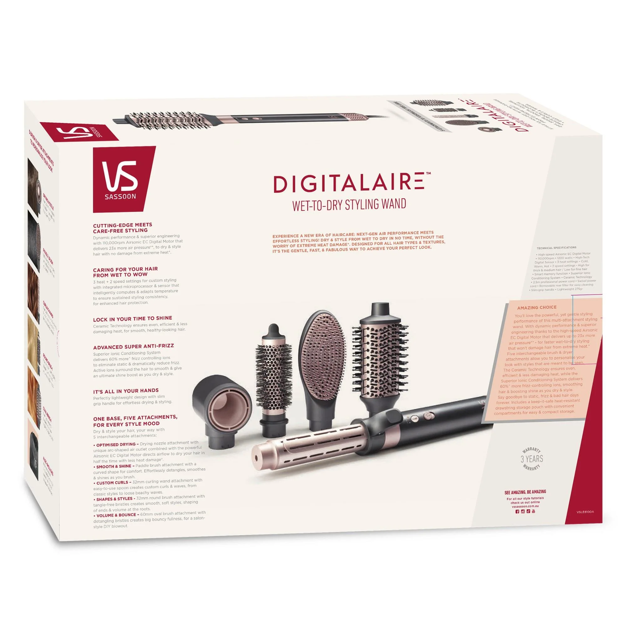 VS Sassoon DigitalAIRE™ Wet-To-Dry Styling Wand - Image 5