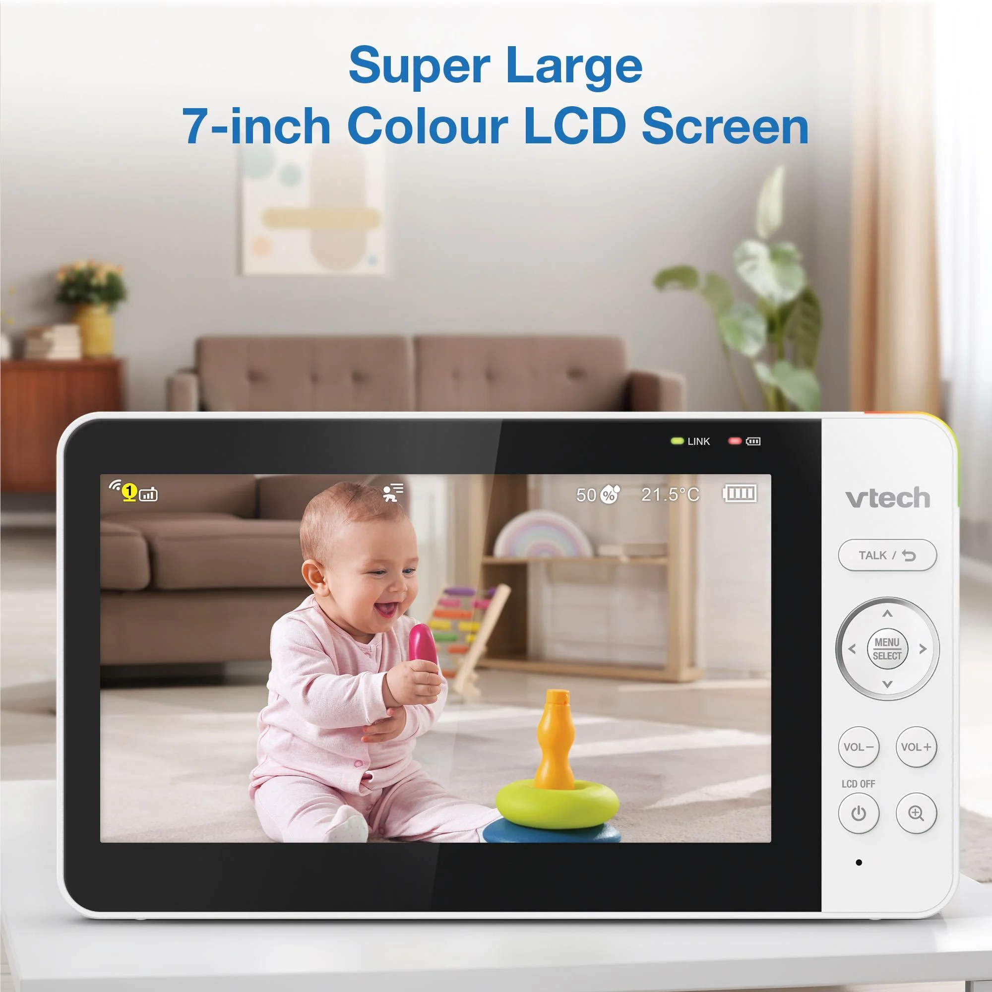 VTech RM7667HQ 7” Smart Pan & Tilt Video Monitor with Remote Access - Image 3