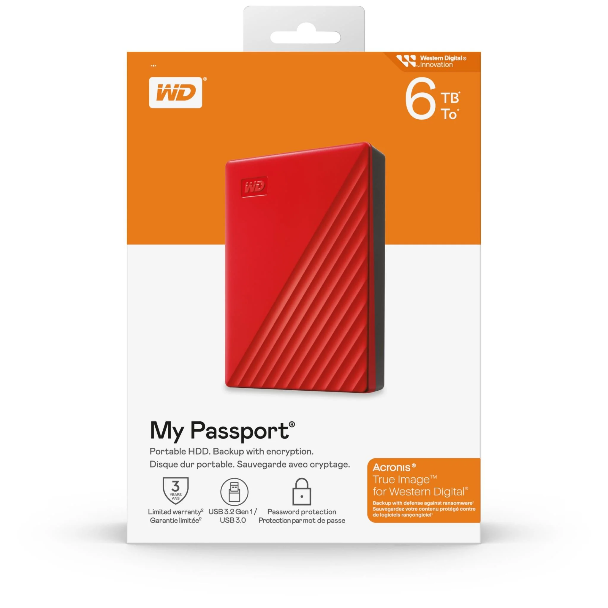 WD My Passport® 6TB Portable HDD Storage (Red) - Image 6