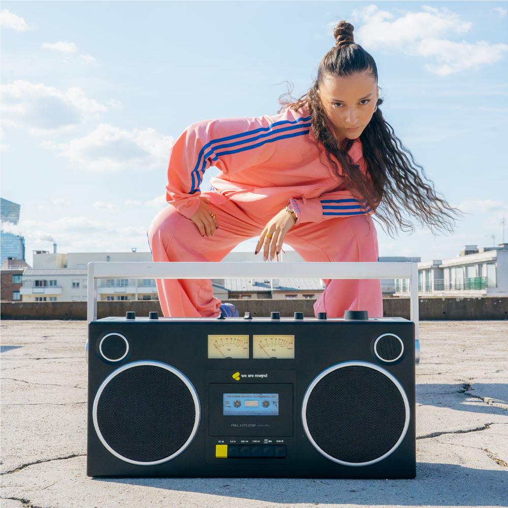 We Are Rewind Getto Blaster Cassette Player & Recorder (Curtis Black) - Image 5