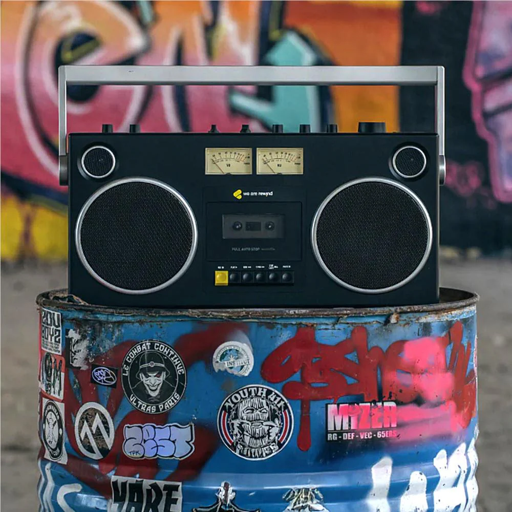 We Are Rewind Getto Blaster Cassette Player & Recorder (Curtis Black) - Image 7