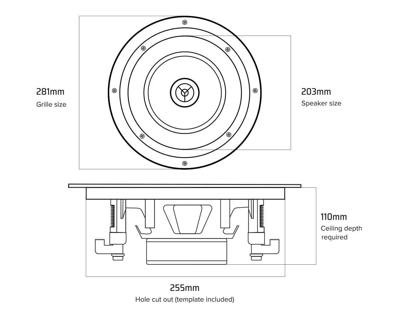 Weconic 8" Cafe Ceiling Speaker Package with Amplifier - Image 9