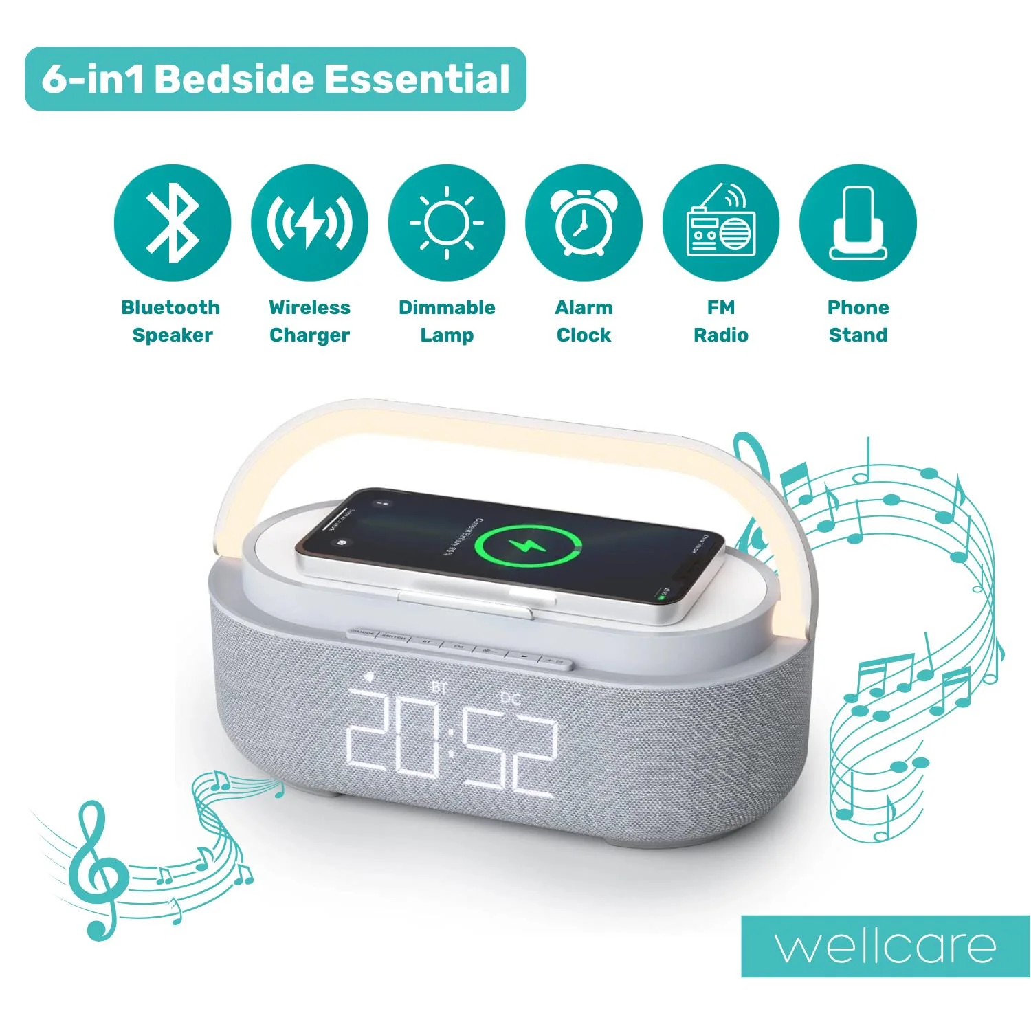 Wellcare 6-in-1 Multifunctional Wireless Speaker & LED Lamp - Image 5