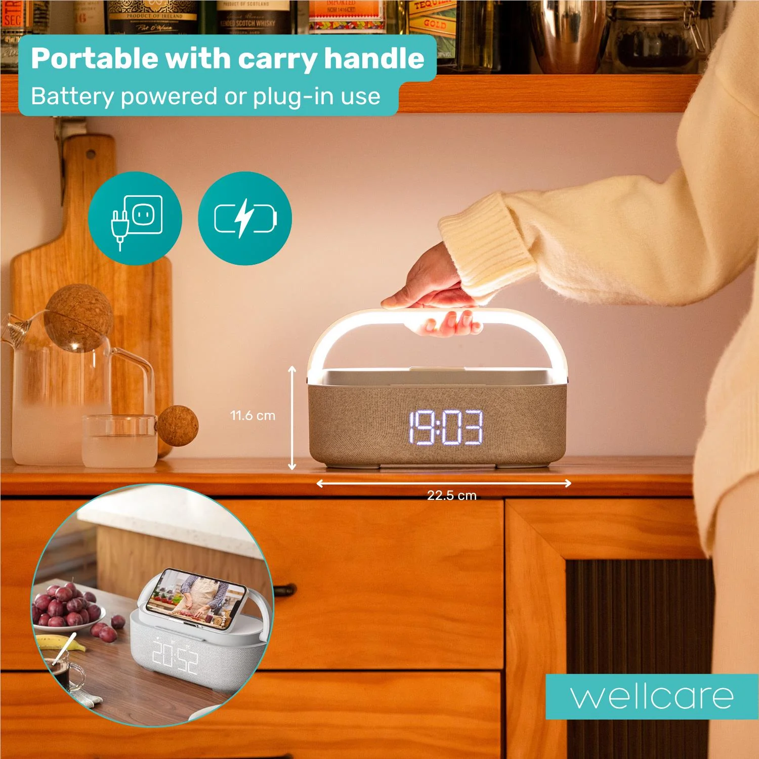 Wellcare 6-in-1 Multifunctional Wireless Speaker & LED Lamp - Image 6
