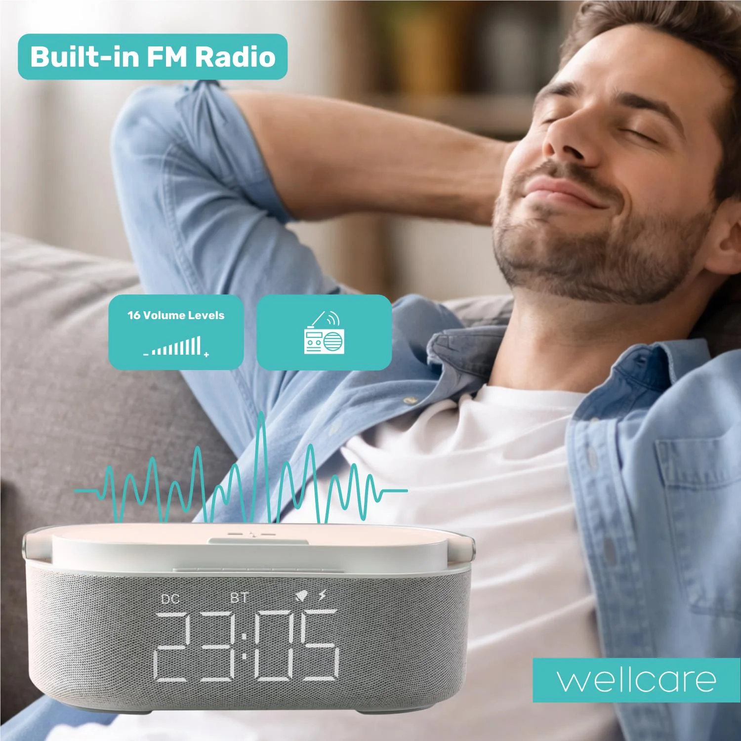 Wellcare 6-in-1 Multifunctional Wireless Speaker & LED Lamp - Image 9
