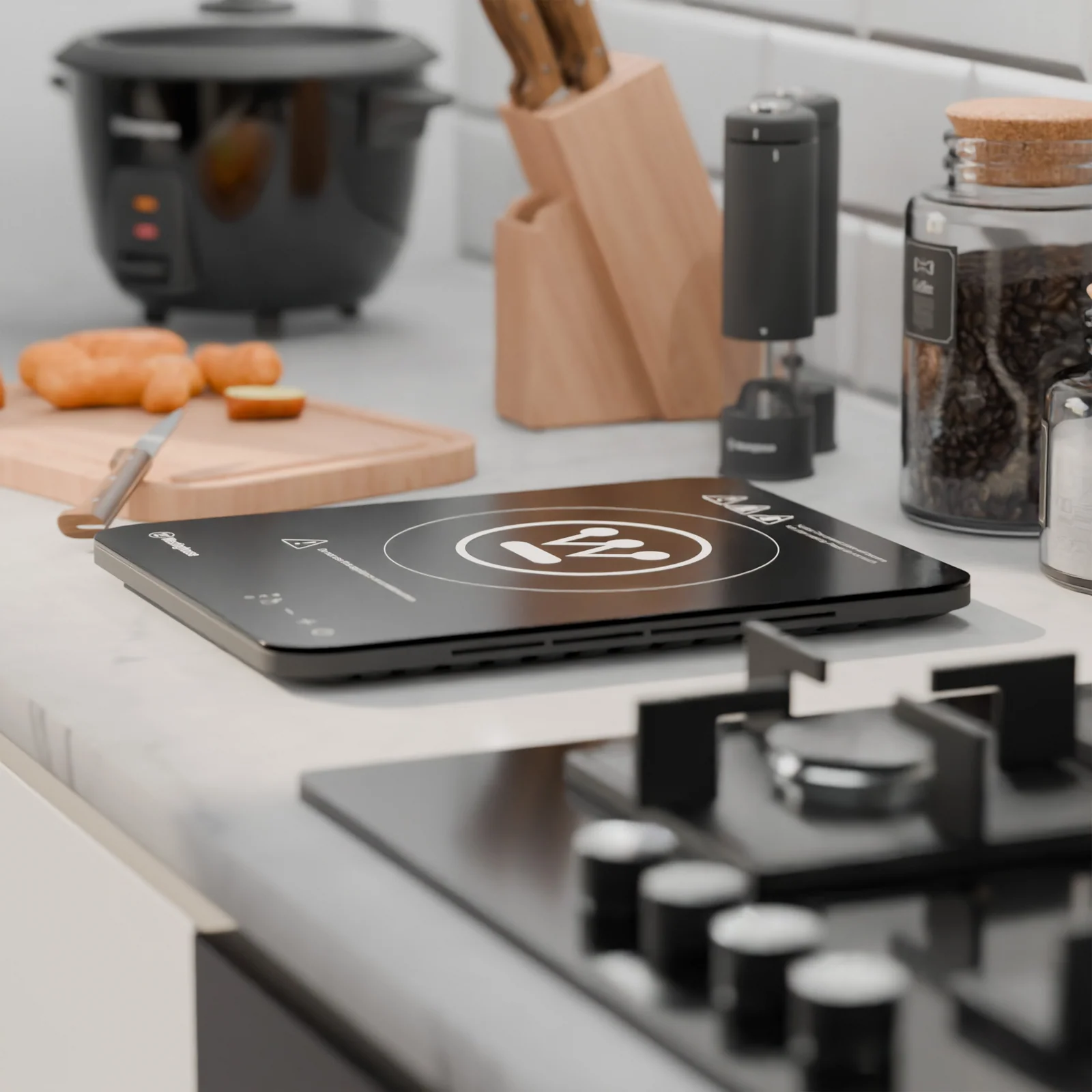 Westinghouse Tablet Style Induction Electric Cooktop 2000W Super Slim Single - Black (WHIC03K) - Image 3