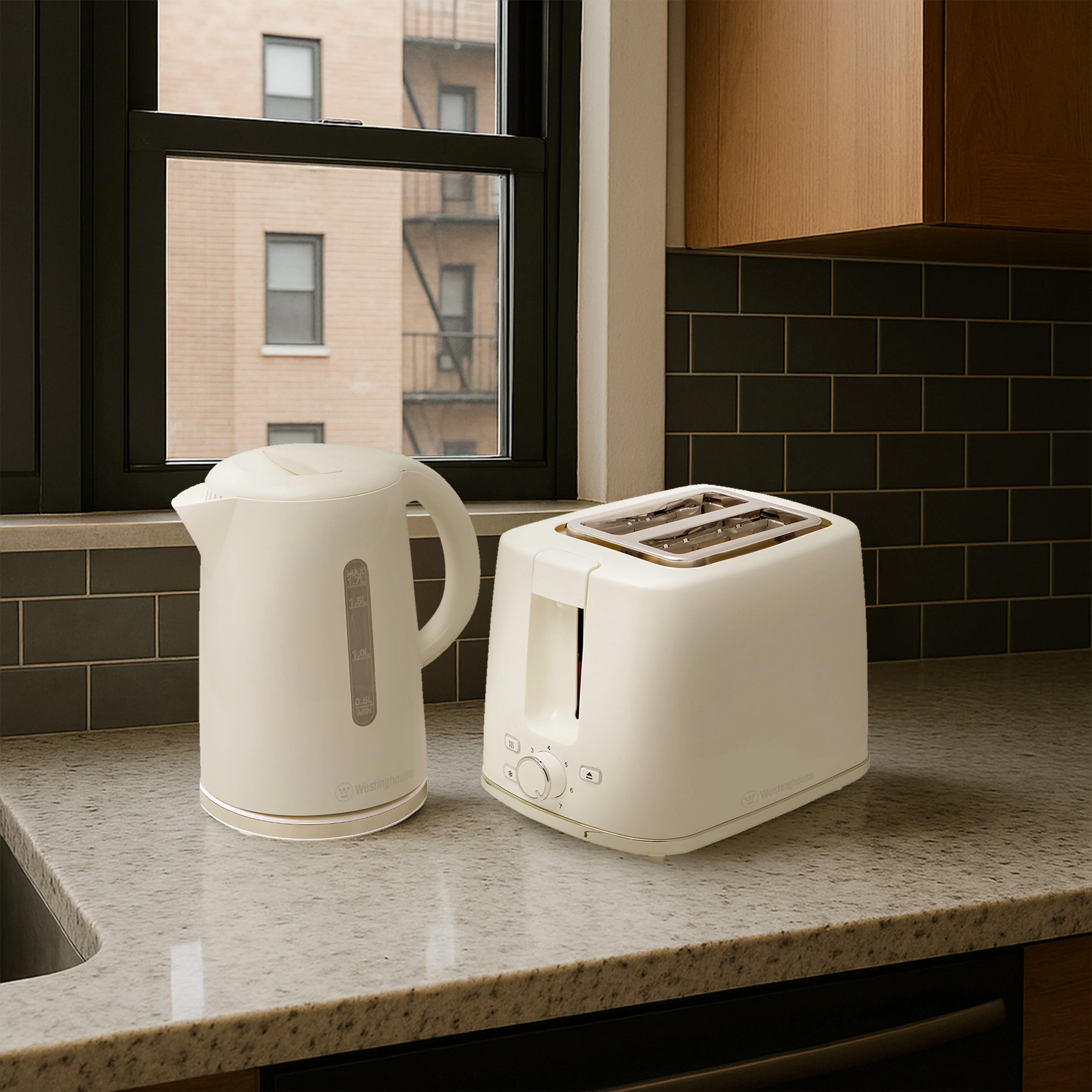 Westinghouse WHKE12K 1.7 L Electric Kettle with Silver-Trim Base (White) - Image 5