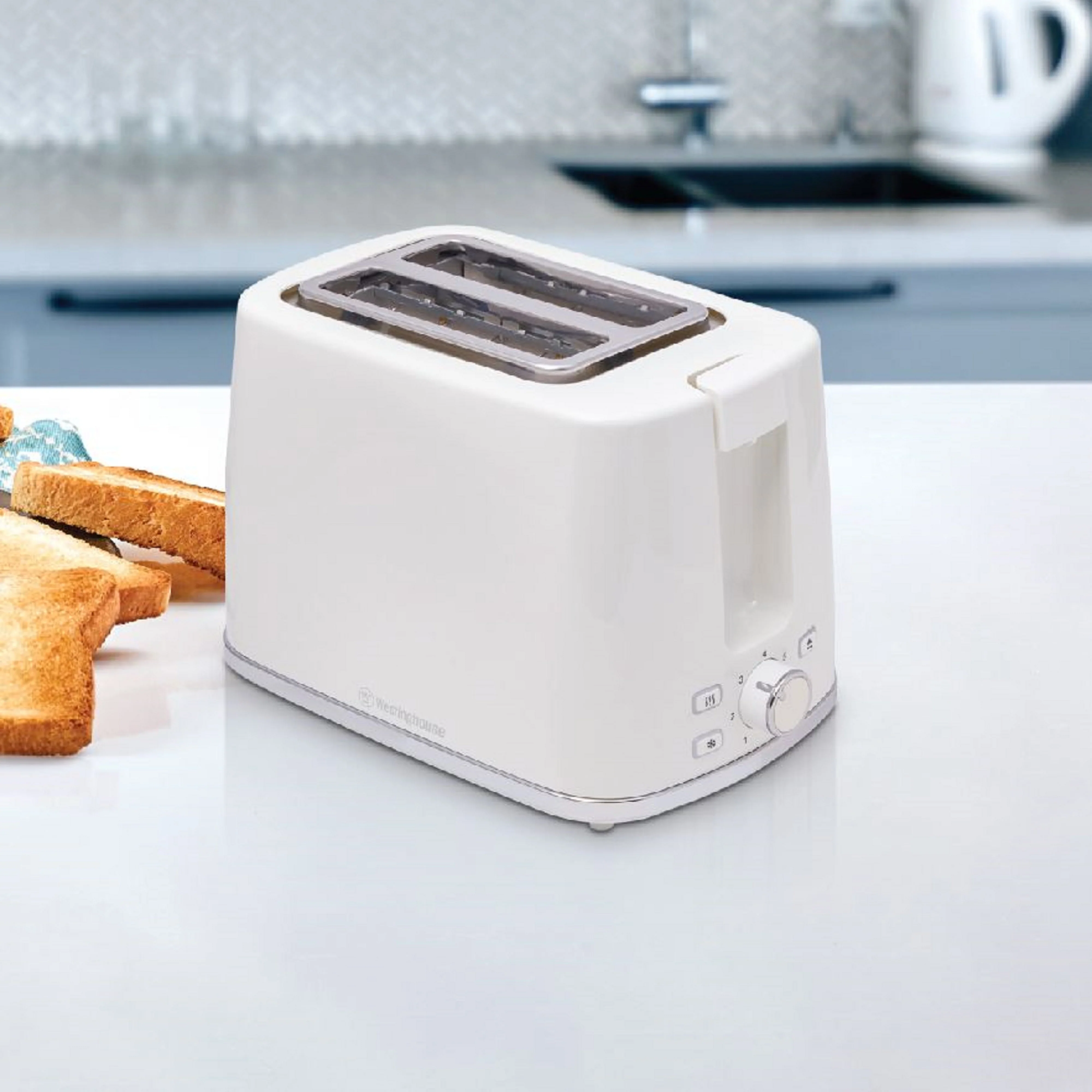 Westinghouse WHTS2S12K 2-Slice Toaster with Chrome Trim (White) - Image 3