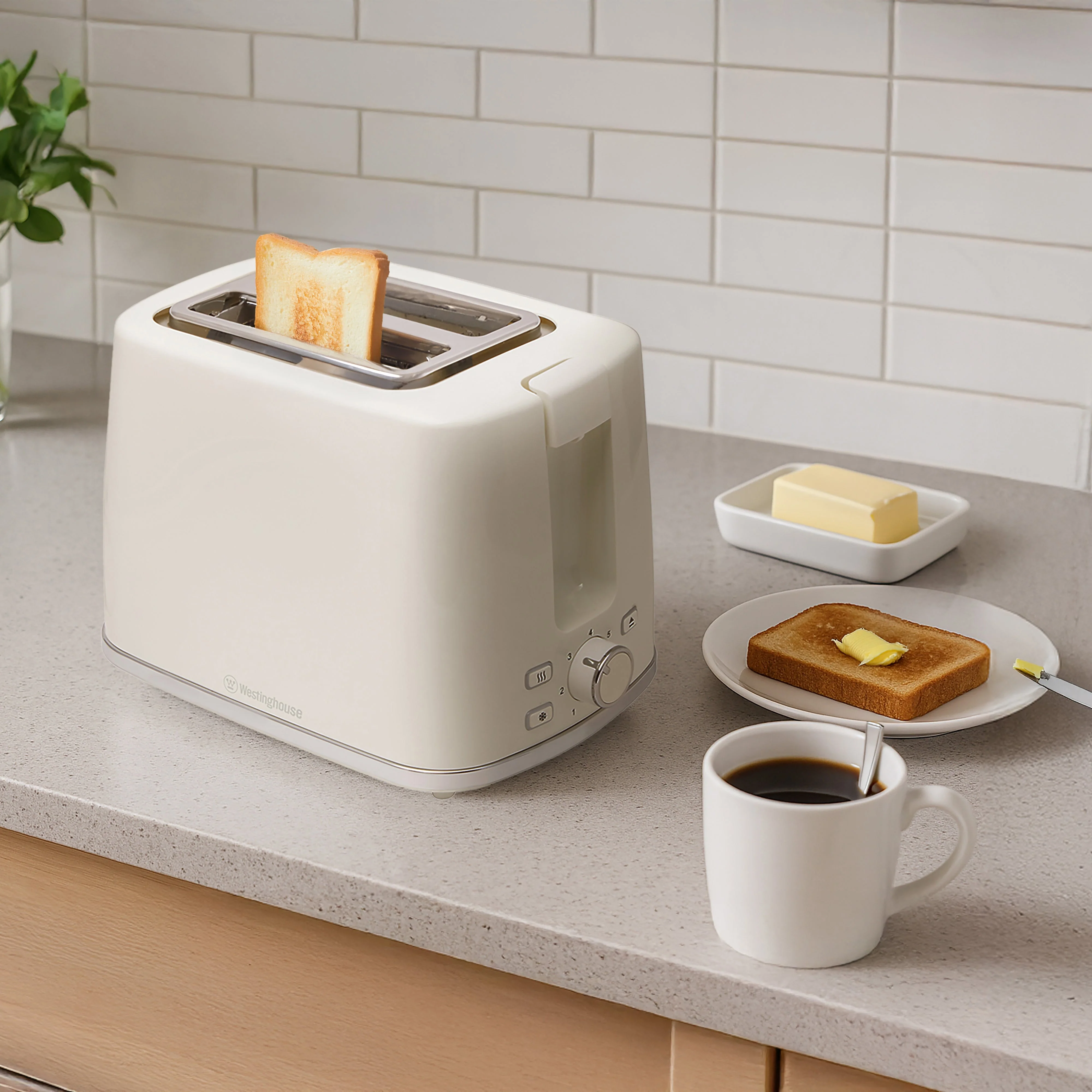 Westinghouse WHTS2S12K 2-Slice Toaster with Chrome Trim (White) - Image 4